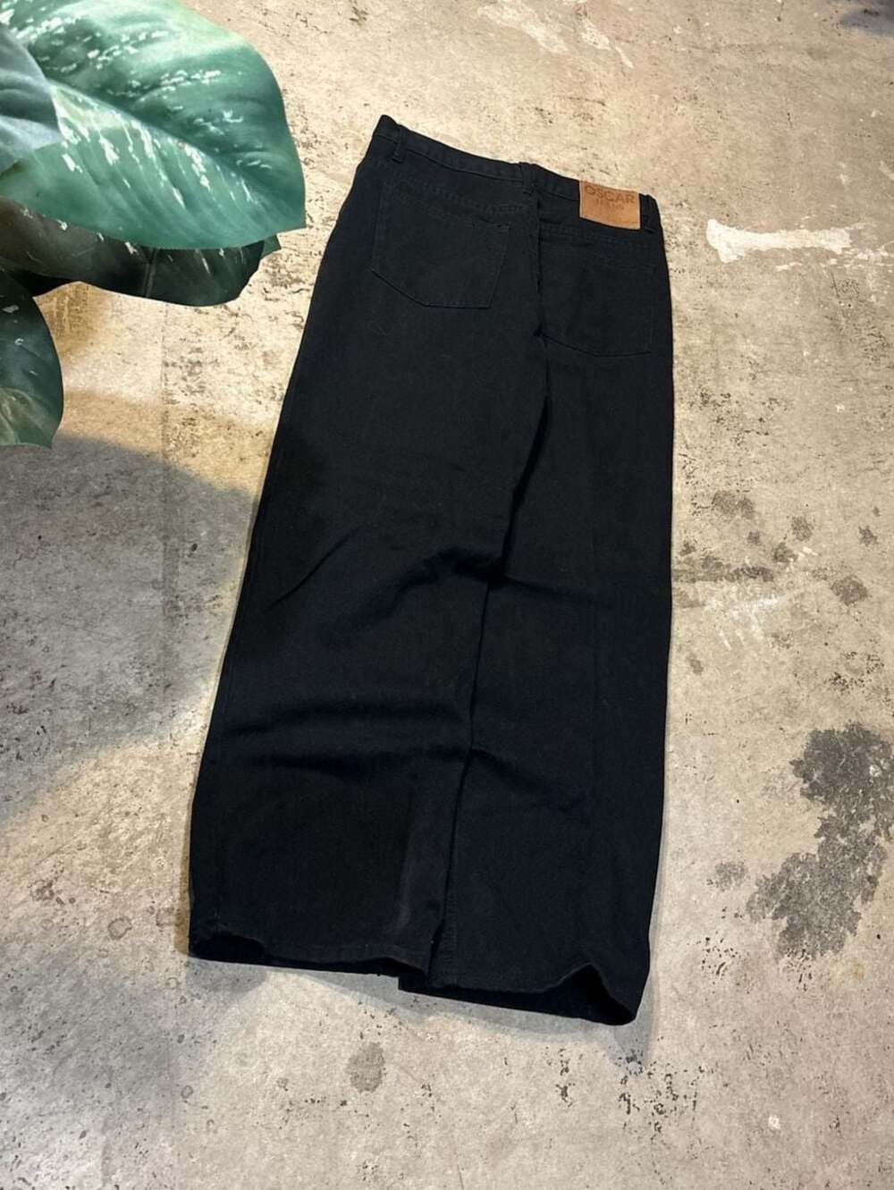 Oscar Jeans Black Denim Maxi Skirt with Front Slit